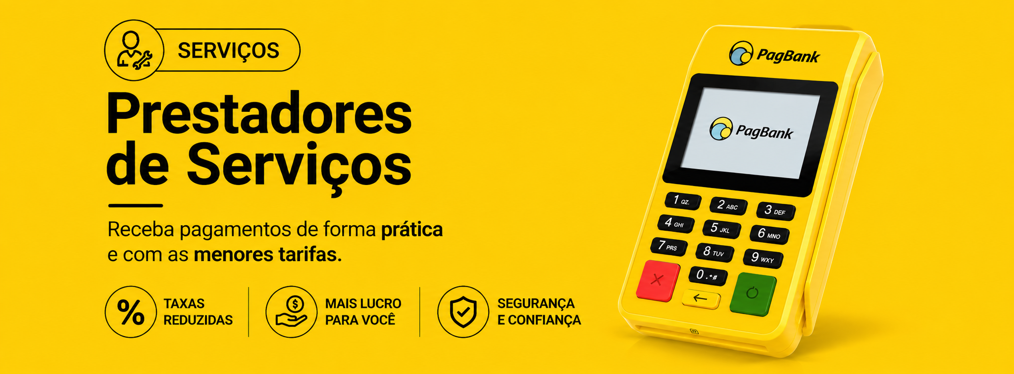 Maquininha Pag Bank para serviços